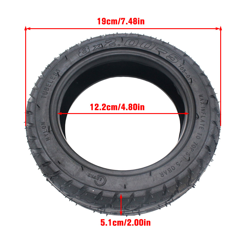 8x2.00-5 Wheel Tubeless Tyre 2 - Scooter Tire 评论和价格